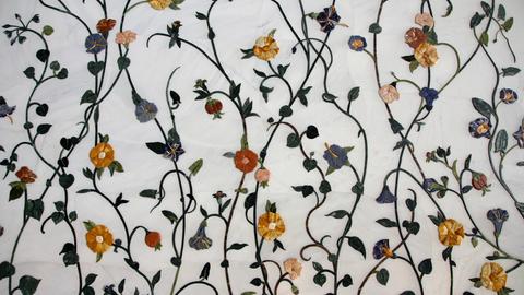 Floral tilework