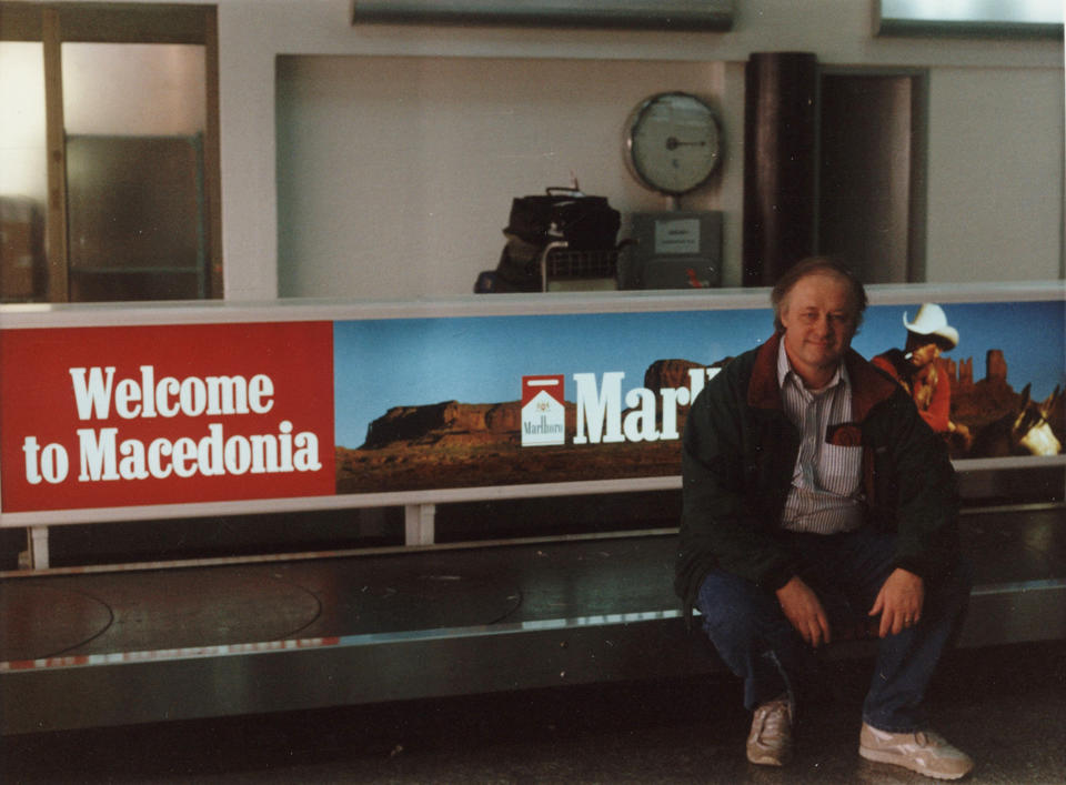 András on way to fieldwork in Kosovo
